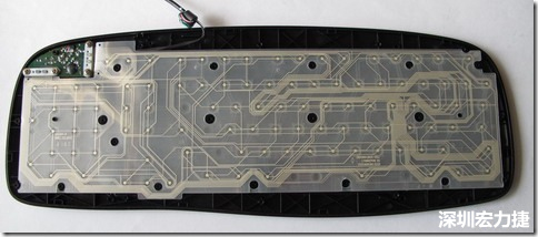 現(xiàn)在的電腦鍵盤拆開被蓋后就只看到一片約5mmx3mm的電路板及兩片取代原本電路板的PTF。