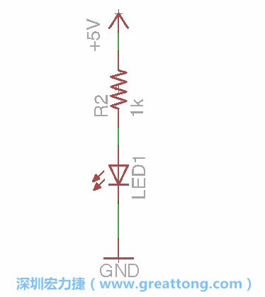 如圖所示放置一個開關(guān)（switch）、10K電阻器（10k resistor）和0.1μF的電容（0.1μF capacitor），并把開關(guān)的一端連到接地端上。