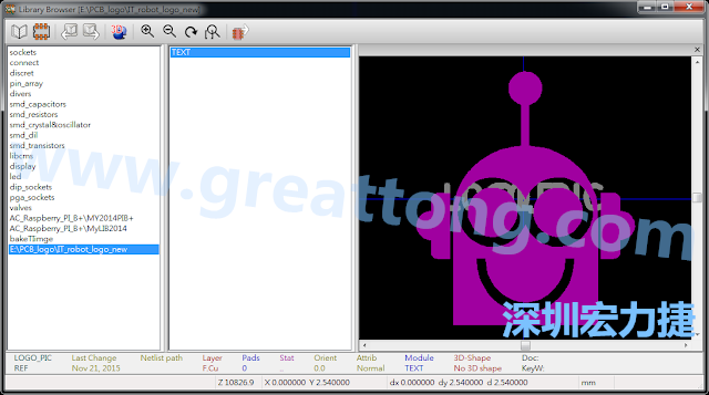 目前這個Library IT_robot_logo_new.mod 只有一個footprint。如何增加更多footprint 到這個library 中呢?